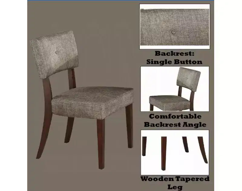 GDFStudio Matt Modern 5-Pieces Wood Dining Table Set with 4 Upholstered Chairs