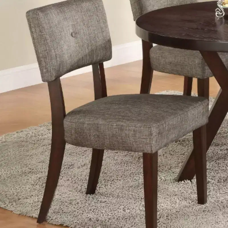 GDFStudio Matt Modern 5-Pieces Wood Dining Table Set with 4 Upholstered Chairs