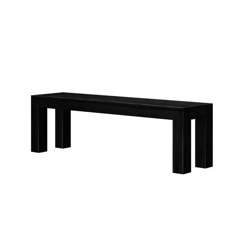 72 Modern Solid Wood Dining Table Set with Bench + 4 Chairs