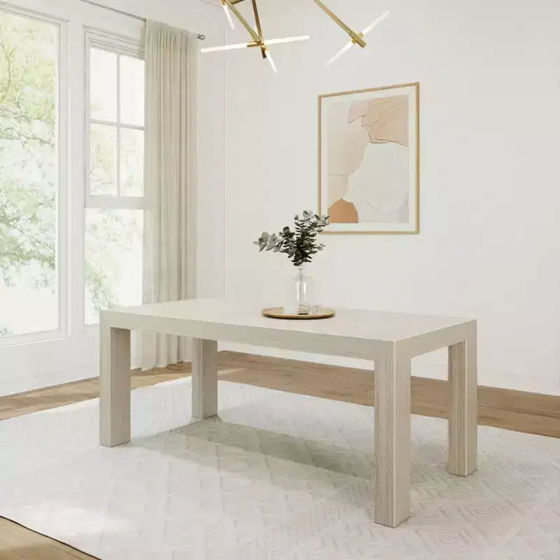 72 Modern Solid Wood Dining Table Set with Bench + 4 Chairs