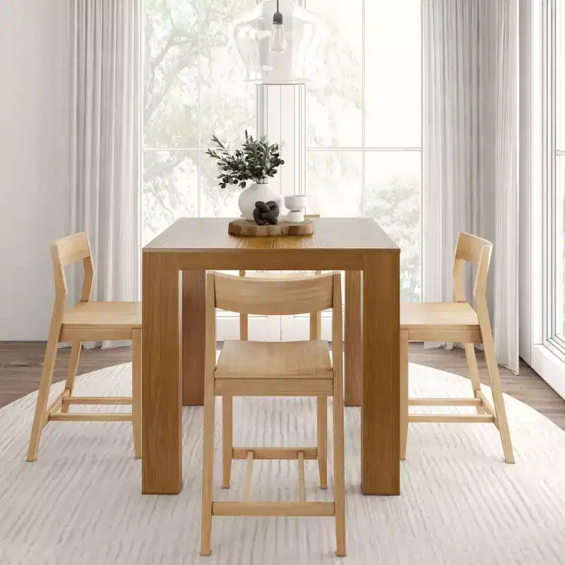 Plank and Beam Modern Counter High Table + 2 (2 pack) Modern Counter Chairs
