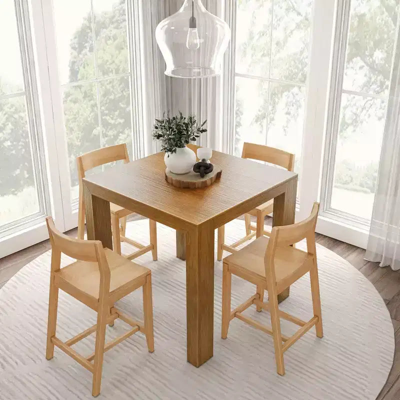 Plank and Beam Modern Counter High Table + 2 (2 pack) Modern Counter Chairs