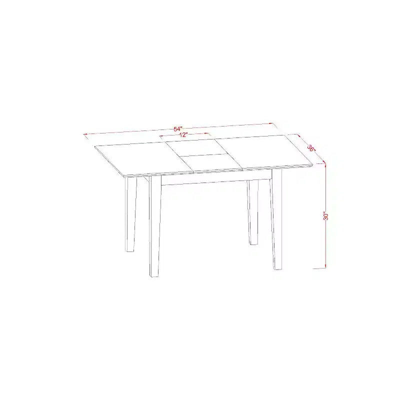 7 Piece Kitchen Dining Set - Rectangle Table with Butterfly Leaf & 6 Chairs - Solid Wood Construction