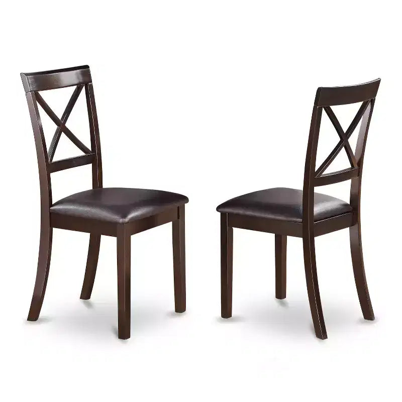 HomeStock 5-Piece Round Cappuccino Finish Solid Wood Top Dining table with 4-Chairs
