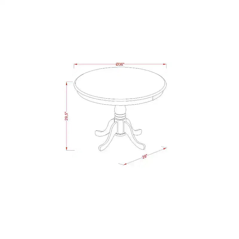 HomeStock 5-Piece Round Cappuccino Finish Solid Wood Top Dining table with 4-Chairs