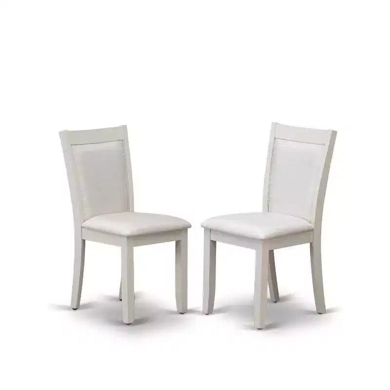 HomeStock 7-Piece Wire Brushed Linen White Finish Solid Wood Top Dining Table with 6-Chairs