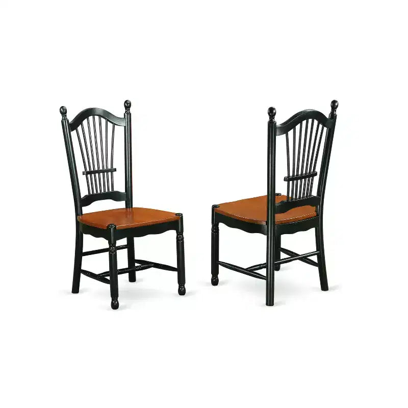 Kitchen Table Set 3pc Round Dinette Set Wood Chairs Black Cherry Finish