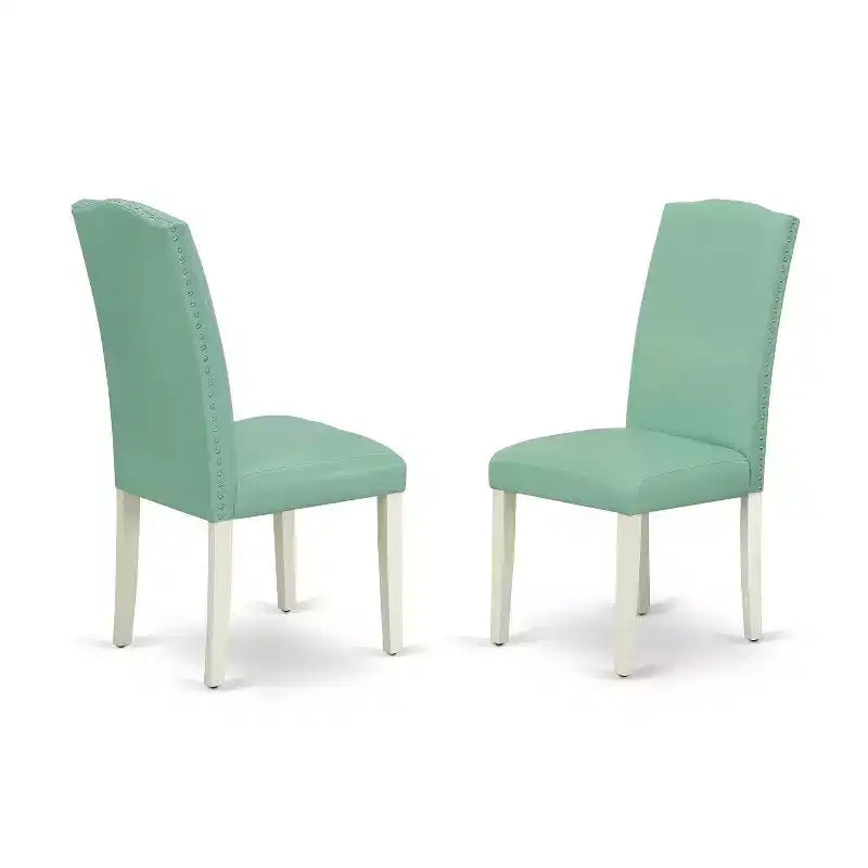 Dinette Set 5Pc Round Table & Chairs - 42 Inch Kitchen Table Set PU Leather Pond Finish