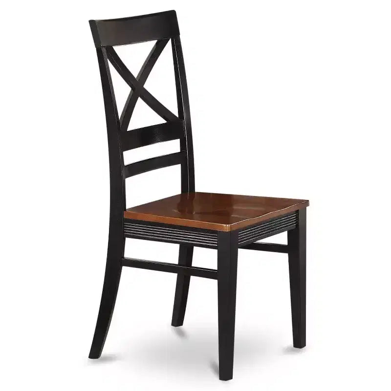 9 Piece Dining Room Set, Square Wooden Table with Butterfly Leaf and 8 Chairs, Black & Cherry Finish, 54 Inch