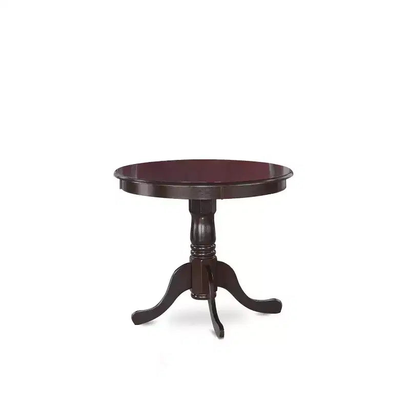 5-Piece Round Cappuccino Finish Solid Wood Top Dining table with 4 Chairs with