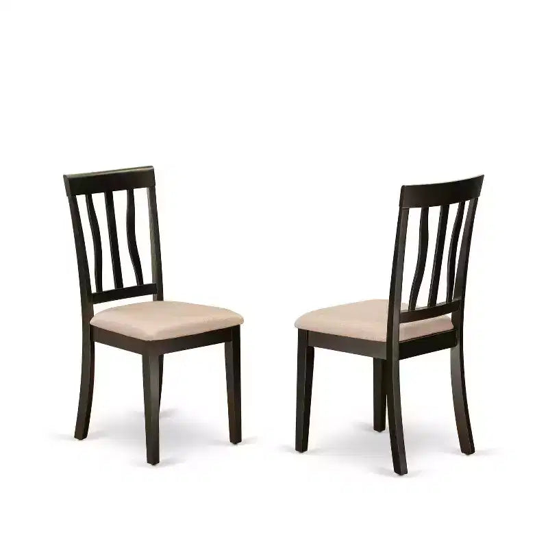 5-Piece Round Cappuccino Finish Solid Wood Top Dining table with 4 Chairs with
