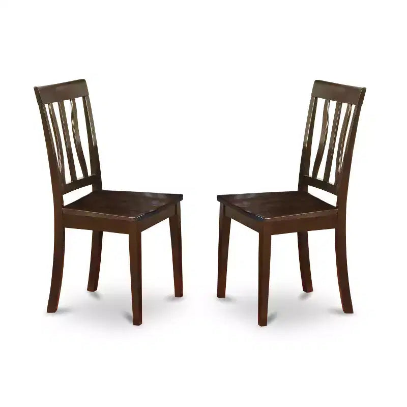 Dinette Set 6 Piece - Rectangular Table & 4 Chairs with Bench - Cappuccino Finish - 54/66 Table