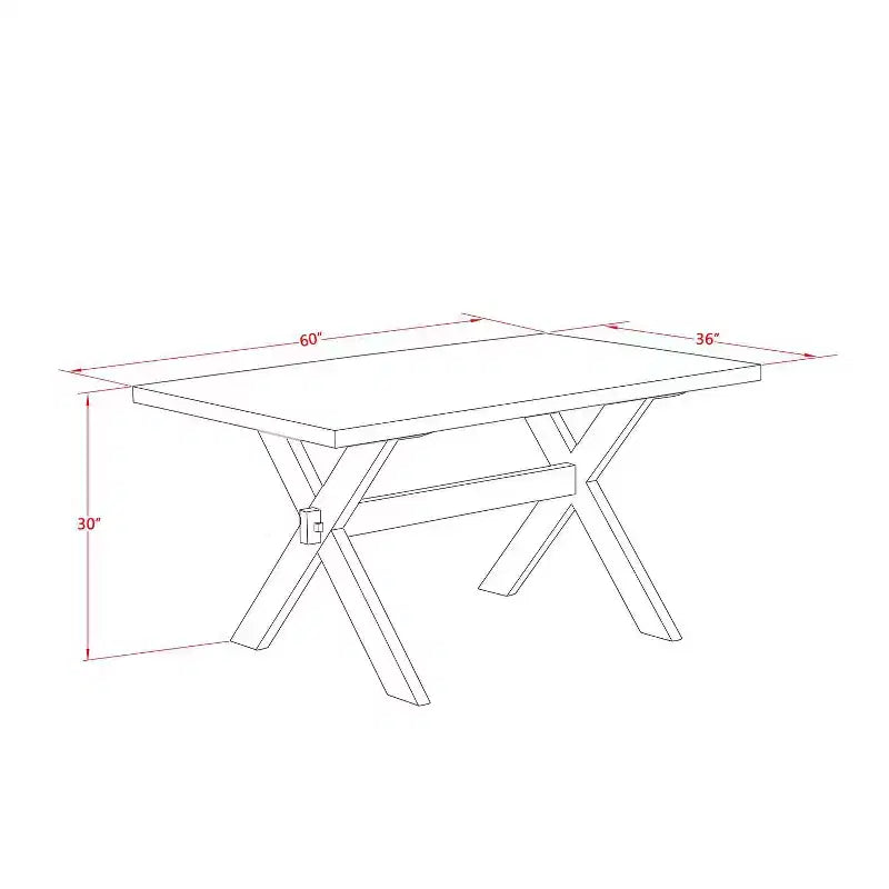 HomeStock 5-Piece Rectangle Distressed Jacobean Finish Solid Wood Top Dining Table with 4 Parson Chair