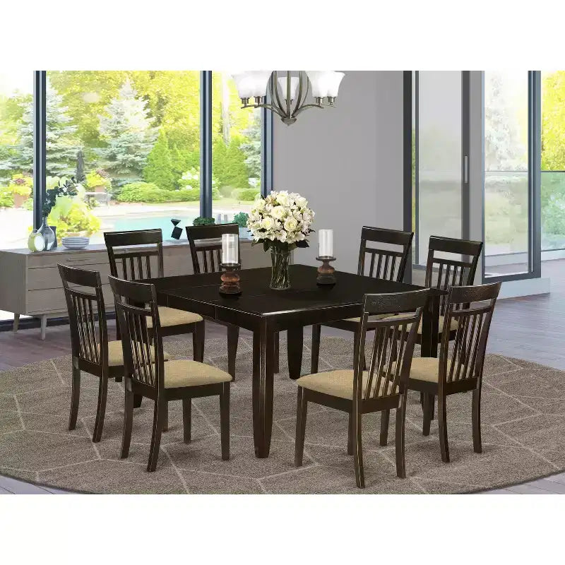 Boho Dining Set 8 Chairs - Kitchen Dinette Table Set - Modern Farmhouse Style