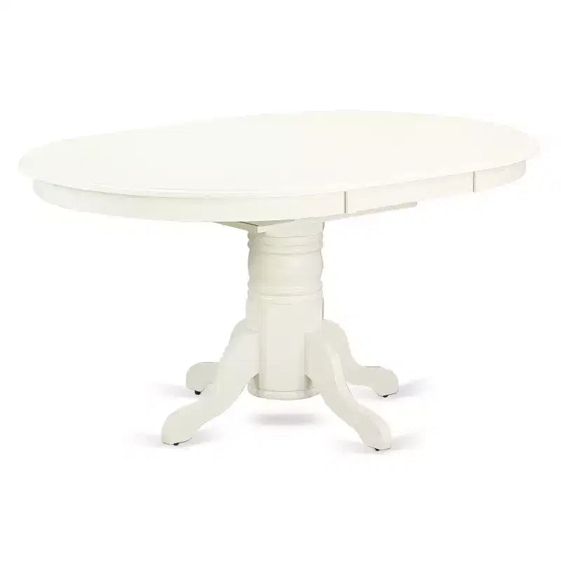 HomeStock 5-Piece Linen White Finish Solid Wood Top Dining table with 4 Chairs