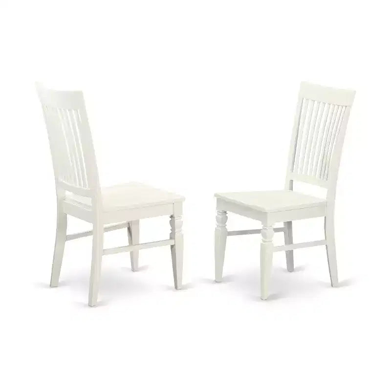 HomeStock 5-Piece Linen White Finish Solid Wood Top Dining table with 4 Chairs