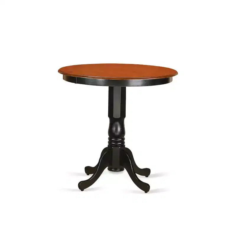 Counter Height Dining Set - 3 Piece Table & Chair Set - Round Pedestal Table - Kitchen Dining Room Furniture