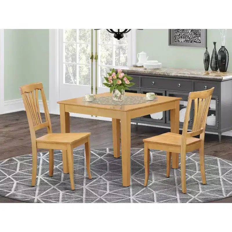 Dining Room Table Set - Kitchen Table with 4 Chairs - Hardwood Construction - Victorian Style - Elegant Design