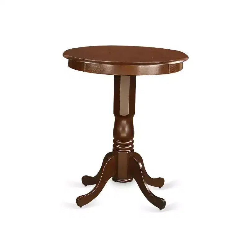 Counter Height Dining Set - 5 Piece Boho Kitchen Table & Chairs - Round Wood Pedestal Table