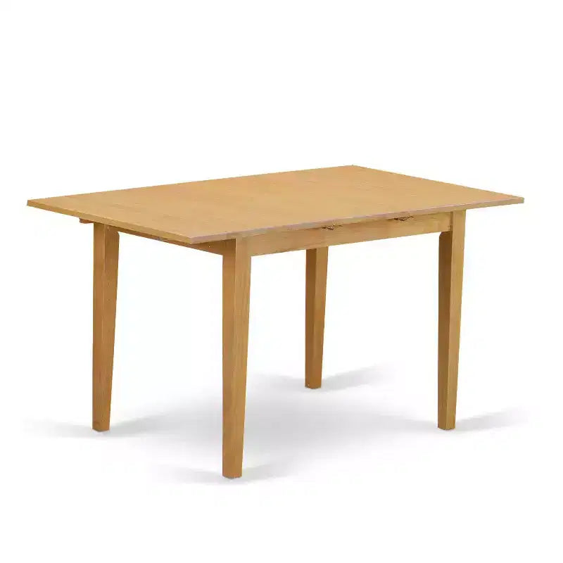 Rectangle Dinette Set 5Pc Table & 4 Chairs - Oasis PU Leather, Oak Legs, Extendable Leaf
