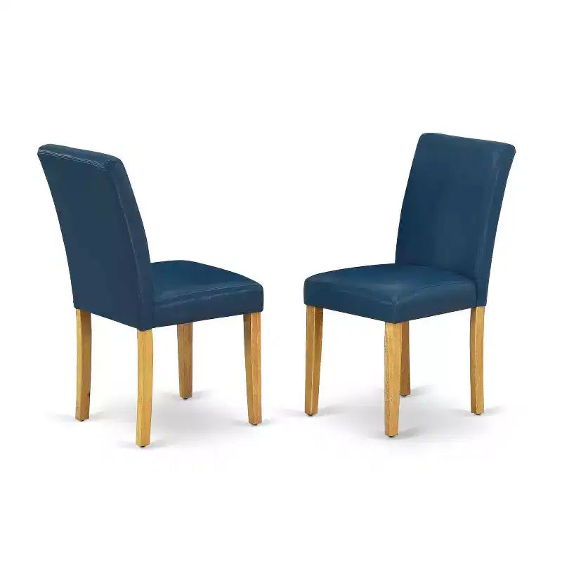 Rectangle Dinette Set 5Pc Table & 4 Chairs - Oasis PU Leather, Oak Legs, Extendable Leaf