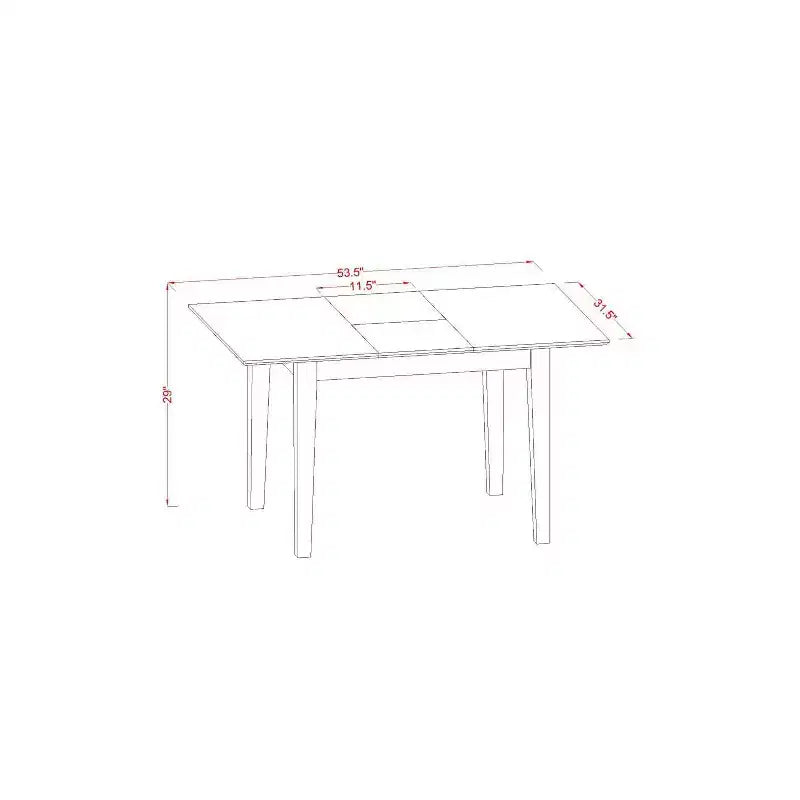 Rectangle Dinette Set 5Pc Table & 4 Chairs - Oasis PU Leather, Oak Legs, Extendable Leaf
