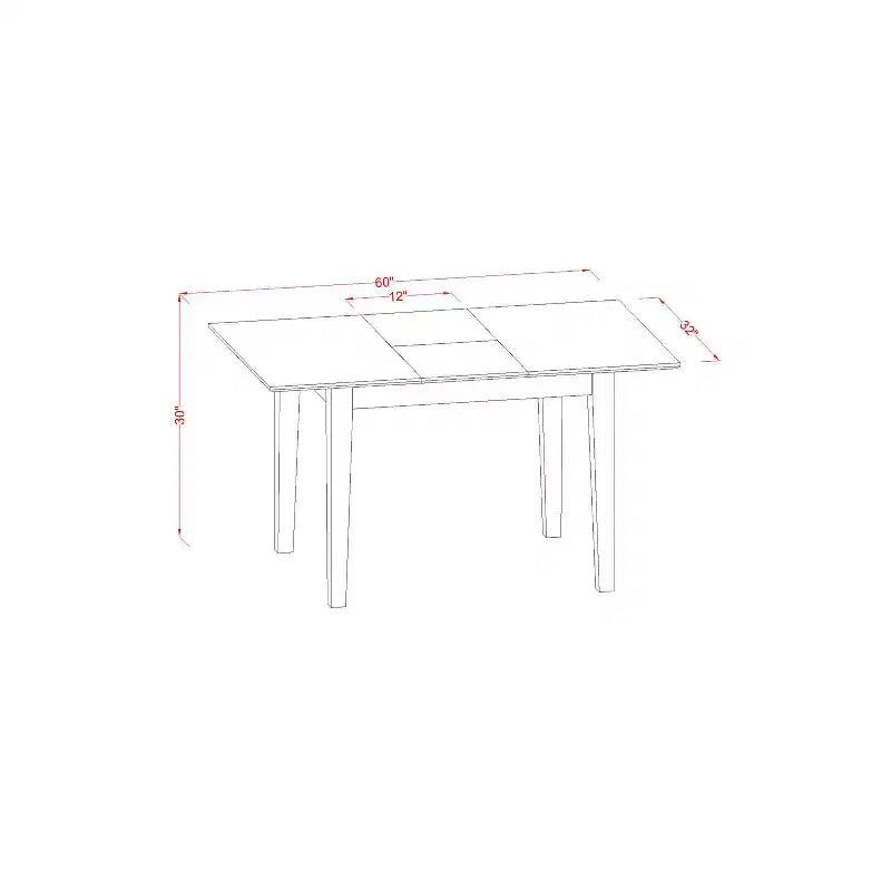 Rectangular Dining Set - 5 Piece Table & Chair Set - Rustic Farmhouse Kitchen Table
