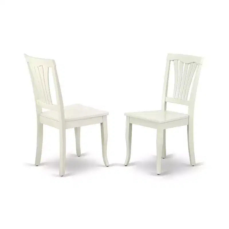 Round Drop Leaf Dining Set - 3pc Table & Chair Set - Linen White Finish - Modern Kitchen Dining Room Furniture