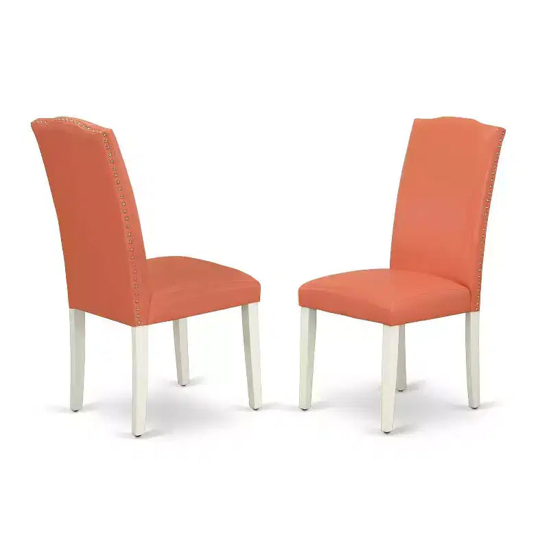 Round Kitchen Table Set 5pc 42 Inch Table w/ Drop Leaves & 4 Pink Flamingo Chairs