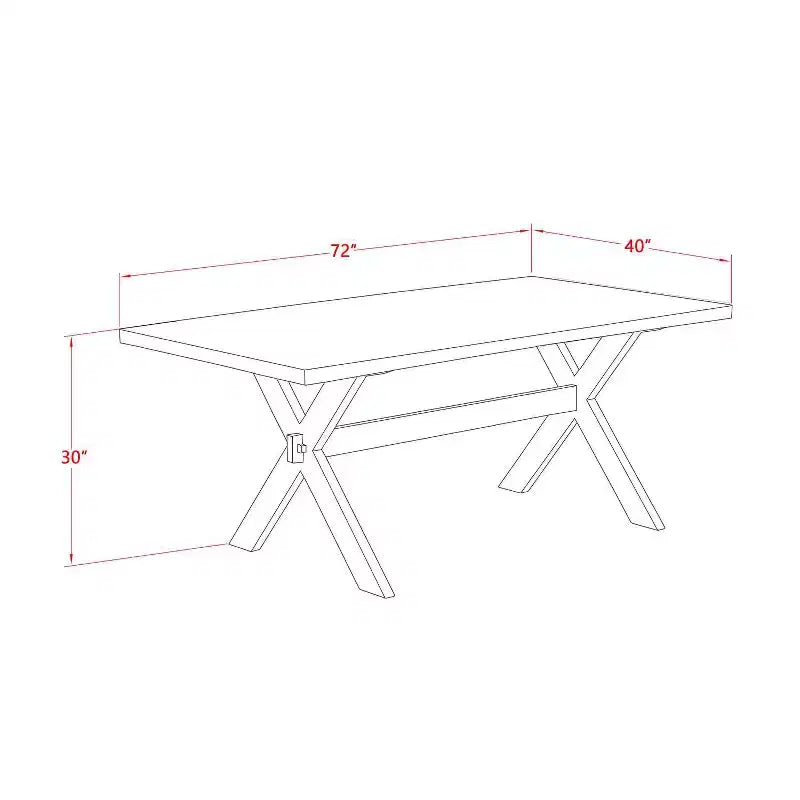 HomeStock 7-Piece Distressed Jacobean Finish Solid Wood Top Dining Table with 6 Parson-Chairs