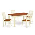 Art Nouveau Dining Set 54x66 Inch Table w/ Leaf & 4 Chairs - Rectangular Kitchen Table Set