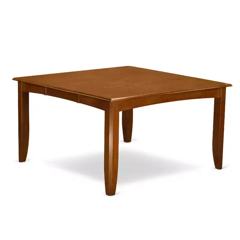 HomeStock 7-Piece Square Saddle Brown Finish Solid Wood Top Dining Table with 6-Chairs