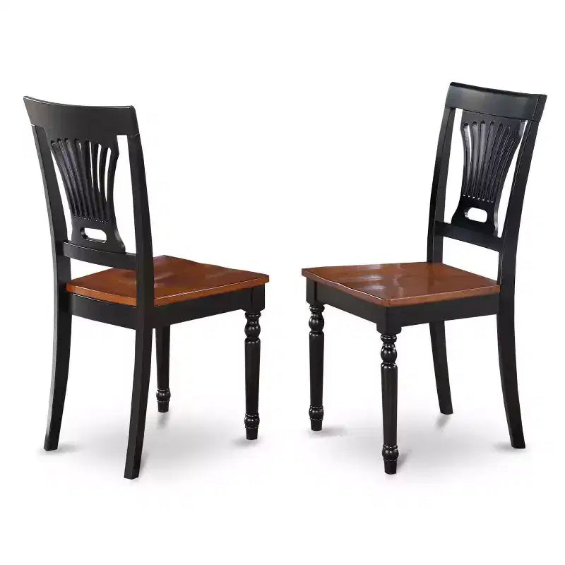 Round Kitchen Table Set for 4 - 42 Inch Dining Table with 4 Chairs - Black & Cherry Finish