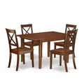 Coastal Dining Set 5Pc Rectangle Table w/ Leaf & 4 Chairs - 42/54 Inch