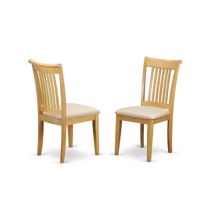 Kitchen Table Set 3pc Dining Table & Chairs - Round Table with 2 Side Chairs - Oak Finish