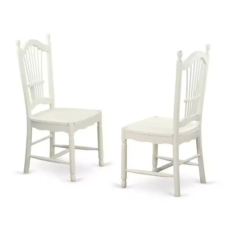 HomeStock 5-Piece Round Buttermilk and Cherry Finish Solid Wood Top Dining table with 4 Chairs