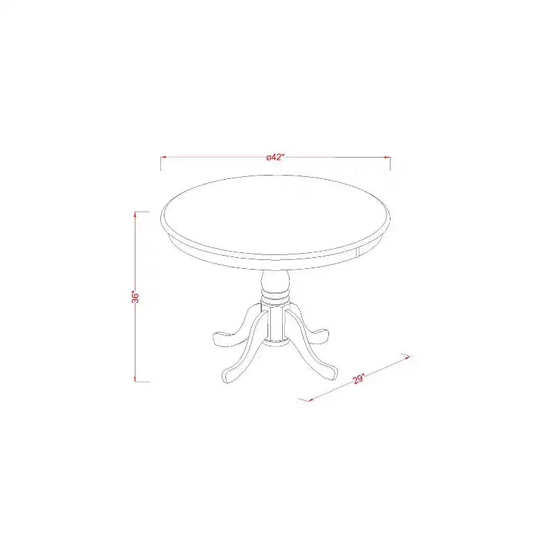 Counter Height Pub Set - 5 Piece Table & Chairs - Kitchen Dining Set - 42 Inch Round Table - Black Cherry Finish