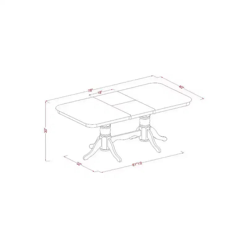 Rustic Dining Table Set 5 Piece - Kitchen Table with Chairs, Extension Leaf, Saddle Brown Finish