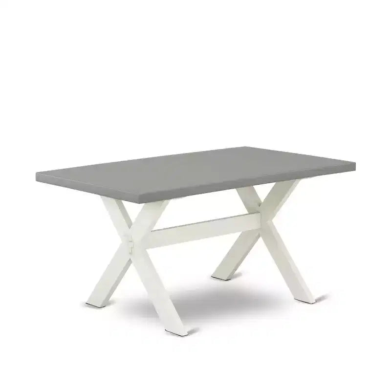 HomeStock 5-Piece Natural Oak Finish Solid Wood Top Dining Table with 4-Parson Chair