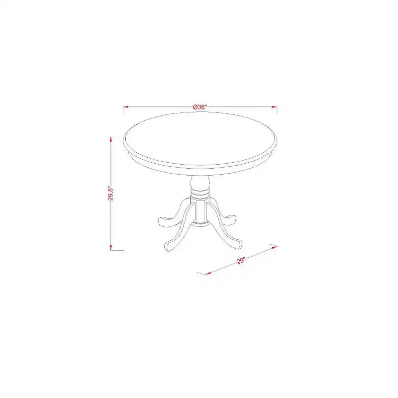 Round Dining Table Set - 36 Inch Table & 2 Chairs - Pink Flamingo & Linen White