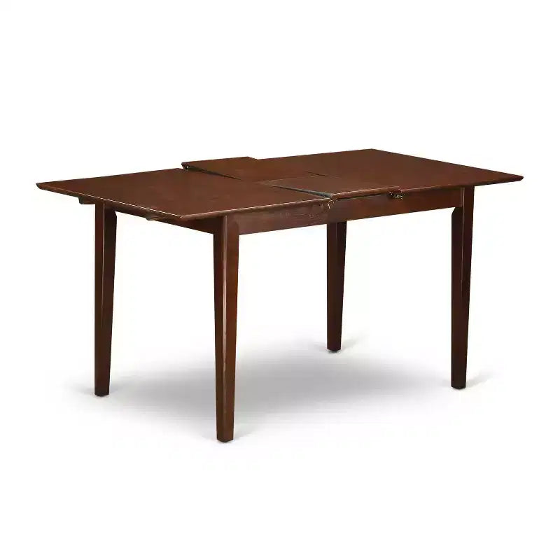 Rectangle Kitchen Table Set 5pc Southwestern Dining Table W/ Chairs Linen Fabric Dark Coffee