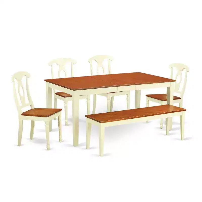 Rustic Dining Table Set - Solid Wood Table & Chairs for Kitchen or Dining Room