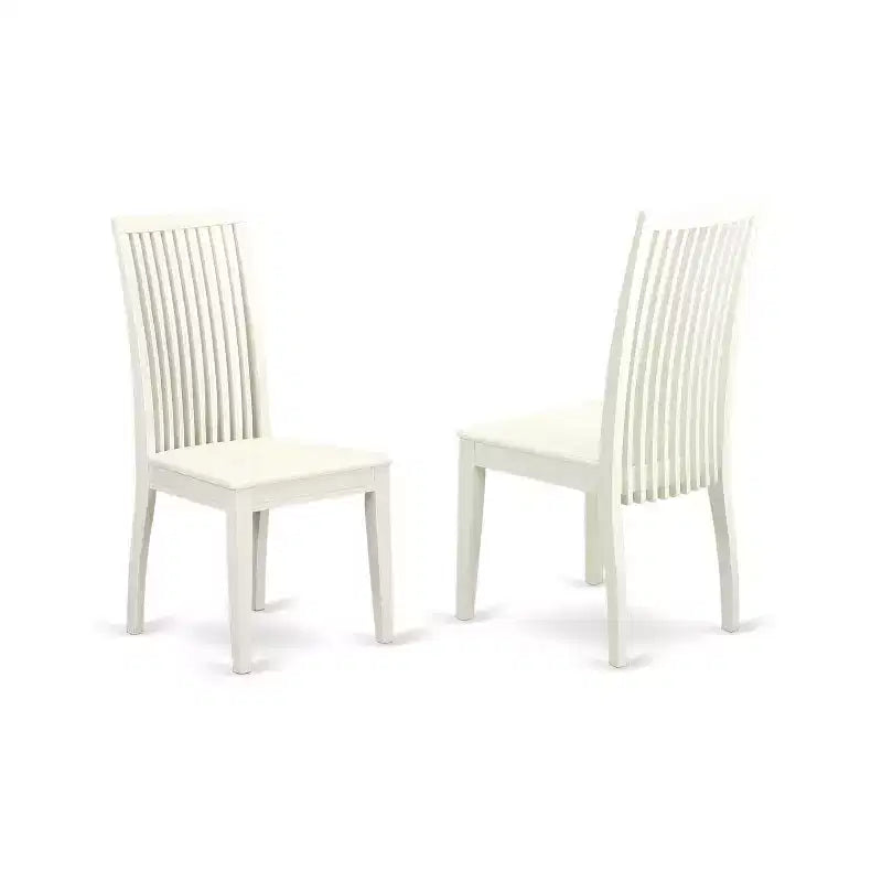 Kitchen Table Set 3pc - Dining Table & 2 Chairs - Small Space Bistro Table - Linen White Finish