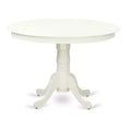 Dining Table Set for 4 - 42 Inch Round Kitchen Table with 4 Chairs - Linen White Finish