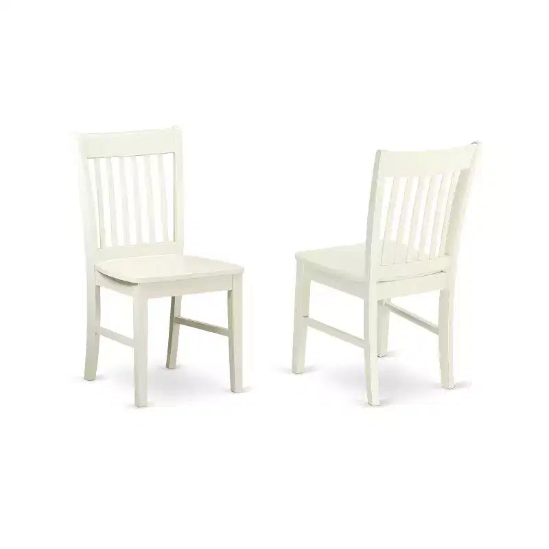 Dining Table Set for 4 - 42 Inch Round Kitchen Table with 4 Chairs - Linen White Finish