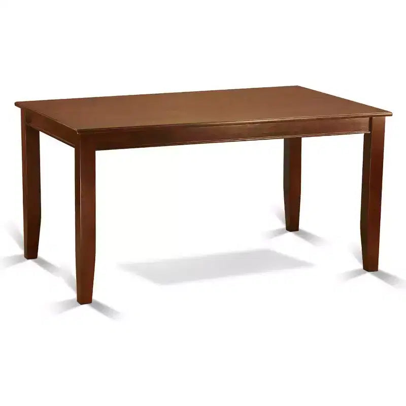 HomeStock 5-Piece Rectangle Mahogany Finish Solid Wood Top Dining Table with 4 Parson Chair