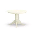 HomeStock 3-Piece Square Linen White Finish Solid Wood Top Dining Table with 2 Chairs