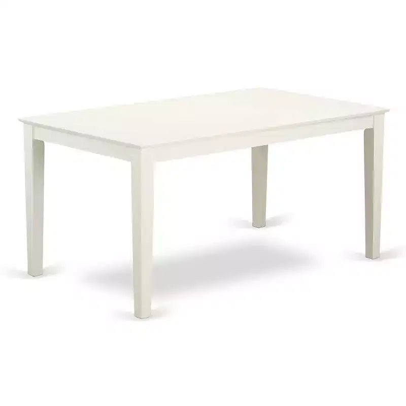 HomeStock 5-Piece Rectangle Linen White Finish Solid Wood Top Dining Table with 2 Benches, 2 Chairs