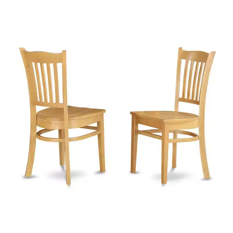 HomeStock 3-Piece Round Natural Oak Finish Solid Wood Top Dining Table with 2 Chairs