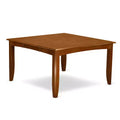 HomeStock 9-Piece Square Saddle Brown Finish Solid Wood Top Dining Table with 8-Chairs